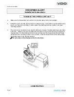 VDO Speed alert Installation Instructions Manual preview