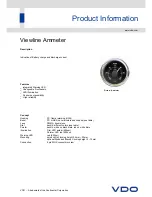 Предварительный просмотр 1 страницы VDO VIEWLINE AMMETER Product Information