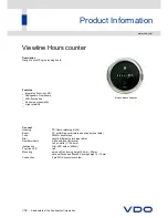 Preview for 1 page of VDO VIEWLINE HOURS COUNTER Product Information