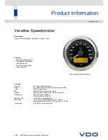 Предварительный просмотр 1 страницы VDO VIEWLINE SPEEDOMETER Product Information