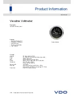 Preview for 1 page of VDO VIEWLINE VOLTMETER Product Information