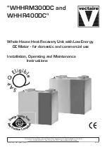 Preview for 1 page of Vectaire WHHR400DC Installation, Operating And Maintenance Instructions