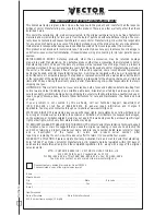 Предварительный просмотр 3 страницы Vector 3 Owner'S Manual & Warranty Information