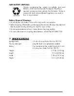 Предварительный просмотр 10 страницы Vector 3 Owner'S Manual And Warranty Information