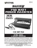 Preview for 1 page of Vector 750 Watt Power Inverter Owner'S Manual