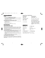 Preview for 6 page of Vector BD032806 User'S Manual & Warranty Information