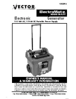 Предварительный просмотр 1 страницы Vector ElectroMate VEC095 Owner'S Manual & Warranty