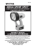 Vector MEGA SPORT SPOT VEC139 Owner'S Manual & Warranty предпросмотр