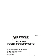 Preview for 1 page of Vector POCKET POWER VEC041 User'S Manual & Warranty Information