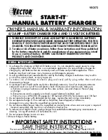 Preview for 1 page of Vector START-IT Owner'S Manual & Warranty Information