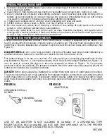 Preview for 2 page of Vector VEC090 Owner'S Manual & Warranty Information