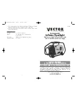 Предварительный просмотр 1 страницы Vector VEC280 User'S Manual & Warranty Information