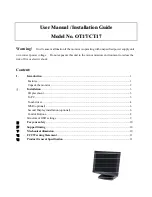 Preview for 1 page of Vectronix OT17 User Manual & Installation Manual