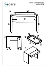 Preview for 2 page of vedere Straight desk with Drawer Assembly Instructions