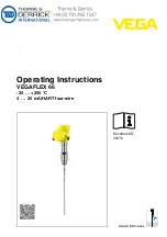 Предварительный просмотр 1 страницы Vega VEGAFLEX 66 Operating Instructions Manual