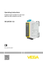 Vega VEGATOR 132 Operating Instructions Manual preview