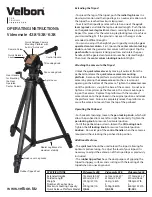 Preview for 1 page of Velbon Videomate 438 Operating Instructions