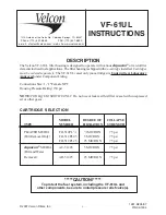 Preview for 1 page of Velcon VF-61UL Instructions