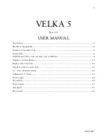 Preview for 1 page of Velkase VELKA 5 User Manual