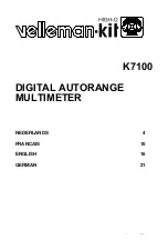 Предварительный просмотр 1 страницы Velleman-Kit K7100 Operating Instructions Manual