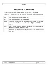 Preview for 2 page of Velleman DVM99 Erratum Of Installation And User Manual