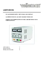 Preview for 1 page of Velleman LABPS3003U User Manual