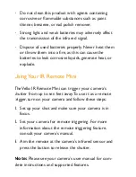 Preview for 3 page of Vello IR Remote Mini User Manual