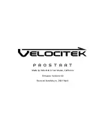 Velocitek Prostart Manual предпросмотр