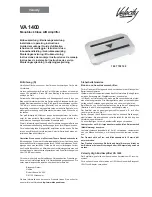 Velocity VA 1400 Installation And Operating Instructions Manual preview