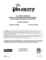 Velocity VCH8FA119P60B Installation And Operation Manual preview