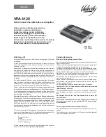 Preview for 1 page of Velocity VPA 4120 Installation & Operating Instructions Manual