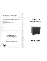 Velodyne 1008 Owner'S Manual preview