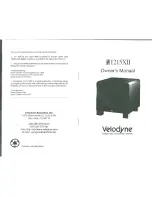 Velodyne 1215XII Owner'S Manual preview