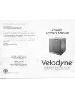 Velodyne F1800RII Owner'S Manual preview