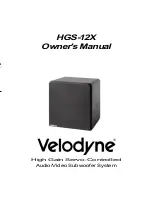 Preview for 1 page of Velodyne HGS-12X Owner'S Manual