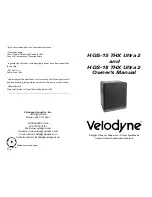 Velodyne HGS-15 THX ULTRA 2 - REV B Owner'S Manual preview