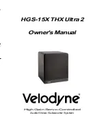 Velodyne HGS-15X Owner'S Manual preview