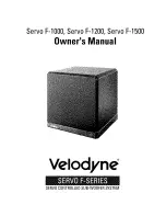 Velodyne Servo F-1000 Owner'S Manual preview