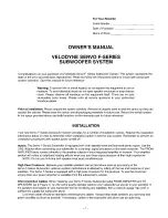 Preview for 3 page of Velodyne Servo F-1000 Owner'S Manual