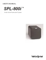 Preview for 1 page of Velodyne SPL-800i User Manual