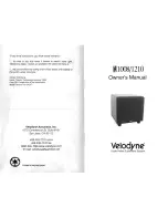 Предварительный просмотр 1 страницы Velodyne X1008 Owner'S Manual