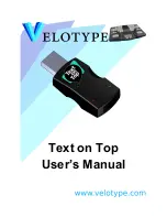 Velotype Text on Top User Manual preview