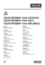 Velux Solar SSS Important Information Manual preview