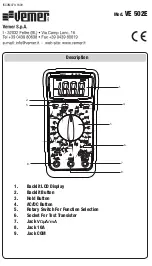 Предварительный просмотр 1 страницы Vemer VE 502E User Manual