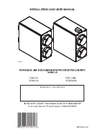 Preview for 1 page of Venmar FAE 125M Installation And User Manual