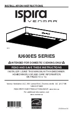 Venmar ISPIRA IU600ES SERIES Installation Instructions Manual preview
