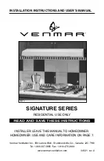 Venmar Signature S1 Series Installation Instructions And User Manual preview