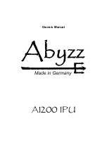 venotec Abyzz A1200 IPU Owner'S Manual preview