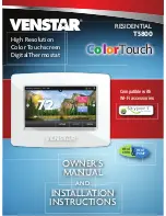 Venstar ColorTouch T5800 Owner'S Manual And Installation Instructions предпросмотр