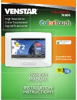 Venstar ColorTouch T6800 Owner'S Manual And Installation Instructions предпросмотр